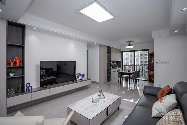 118㎡簡約三居，合理給軟硬裝做減法，打造通透與舒適的戶型